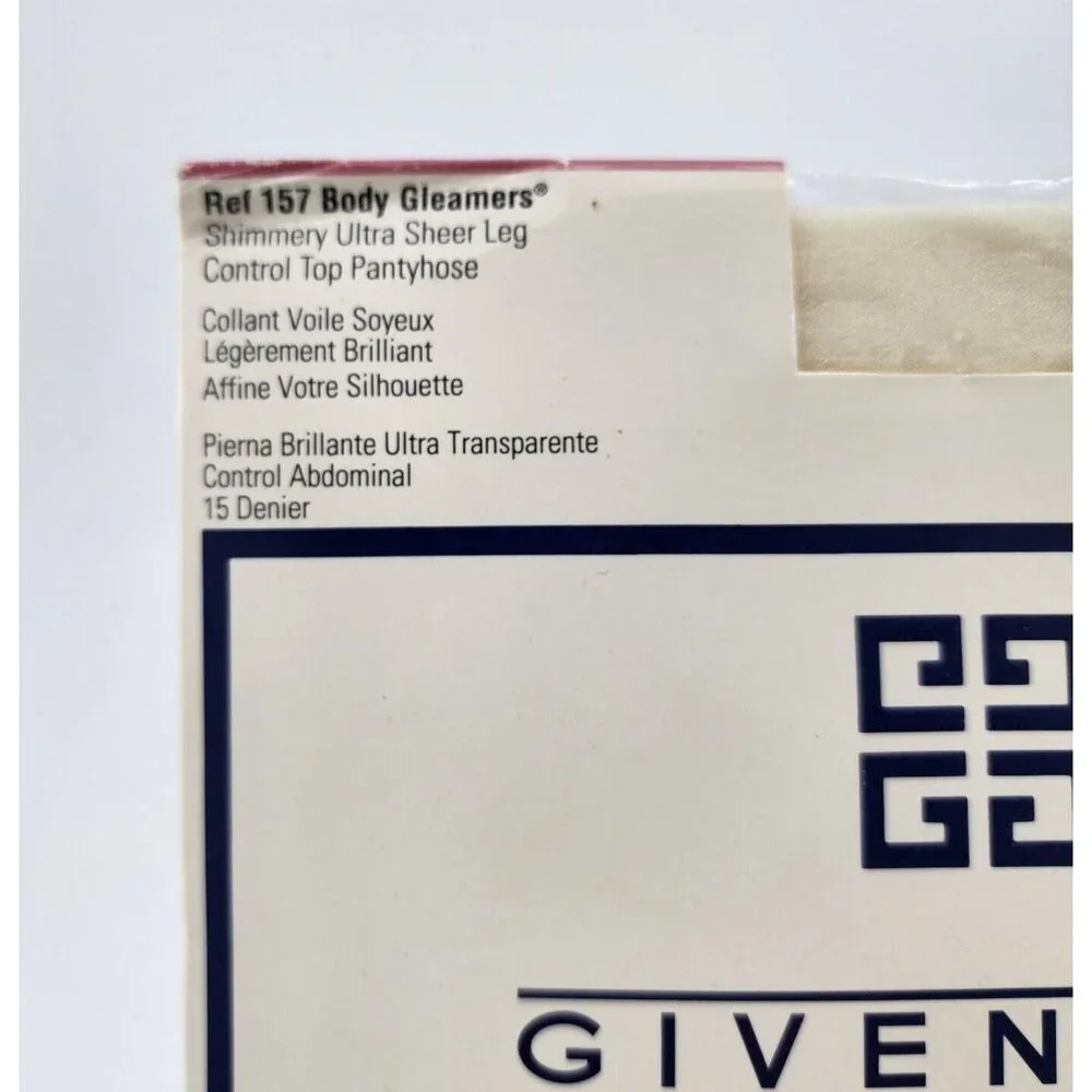 Givenchy Body Gleamers Shimmery Ultra Sheer Leg Control Pantyhose 157 Ivory Sz B